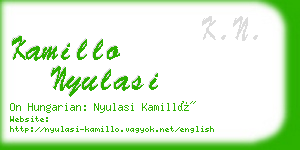 kamillo nyulasi business card